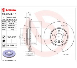 Discos de freno Delantero 09.c349.11