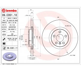 Discos de freno Delantero 09.c351.11