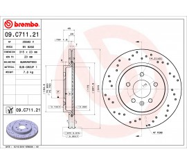 Discos de freno Trasero 09.c711.21