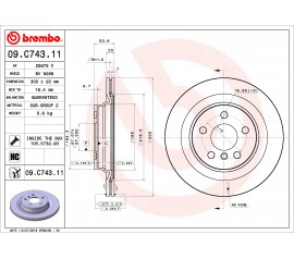 Brembo Disco de freno Traseros 09.c743.11