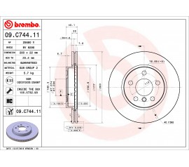 Discos de freno Delantero 09.c744.11