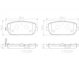 Brembo Pastillas de Freno Traseras P49044N