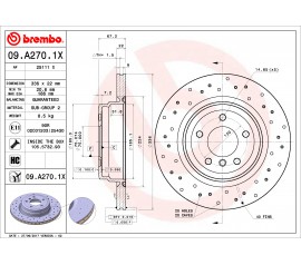 Discos de freno trasero 09.A270.1X