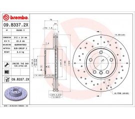 Discos de freno Delantero 09.b337.2x