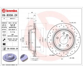 Discos de freno traseros 09.b338.2x