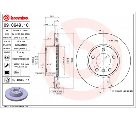 Brembo Disco de freno Delantero 09.C649.11