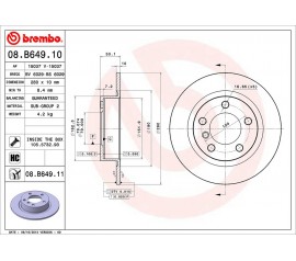 Brembo Disco de freno trasero 08.B649.11