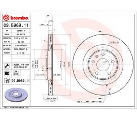 Discos de freno traseros 09.B969.11