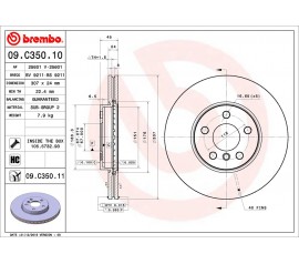 Discos de freno Delantero 09.C350.11