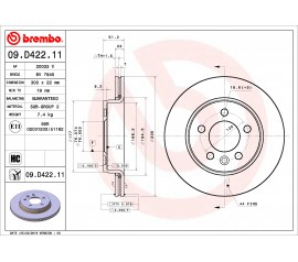 Discos de freno traseros 09.D422.11