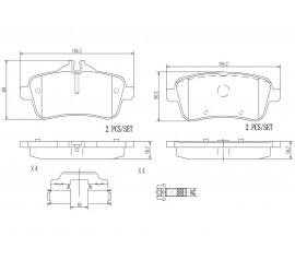 Brembo Pastillas de Freno Traseras P50100N