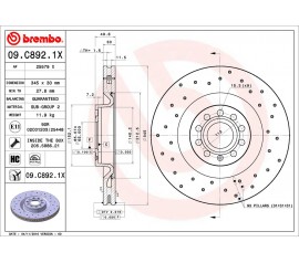 Brembo Disco de freno Delantero 09.C892.1X