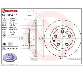 Brembo Disco de freno trasero 09.c884.11