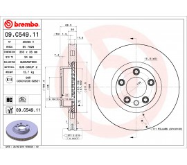 Brembo Disco de freno delantero 09.C549.11