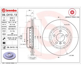 Brembo Disco de freno Delantero 09.C410.13