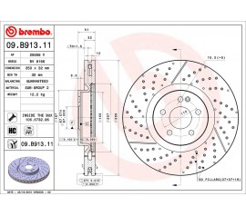 Brembo Disco de freno Delantero 09.B913.11