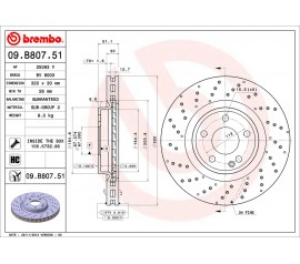 Brembo Disco de freno Delantero 09.B807.51