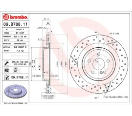 Brembo Disco de freno Trasero 09.B788.11