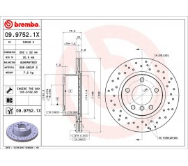 Brembo Disco de freno Delantero 09.9752.1X
