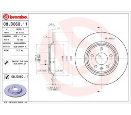 Brembo Disco de freno trasero 08.D060.11