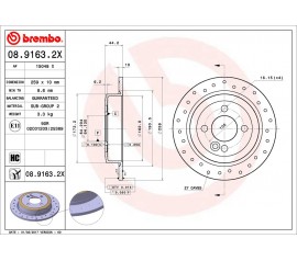 Brembo Disco de freno Trasero 08.9163.2X