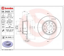 Brembo Disco de freno trasero 08.D425.11
