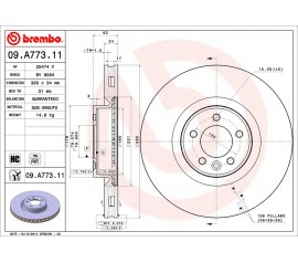 Discos de freno delanteros Brembo 09.A773.11