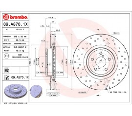 Discos de freno delanteros Brembo 09.A870.1X