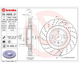Brembo Disco de freno delantero 09.A958.21