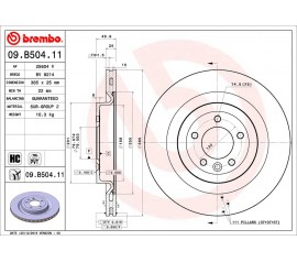 Brembo Disco de freno trasero 09.B504.11