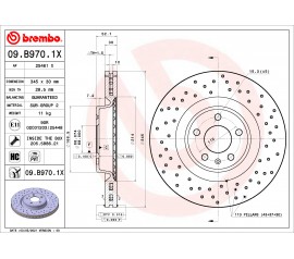 Discos de freno delanteros Brembo 09.B970.1X