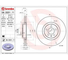 Discos de freno delanteros Brembo 09.D251.11