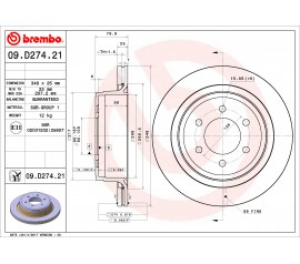 Discos de freno traseros Brembo 09.D274.21