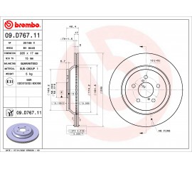 Discos de freno traseros Brembo 09.D767.11