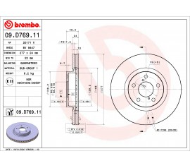 Discos de freno delanteros Brembo 09.D769.11