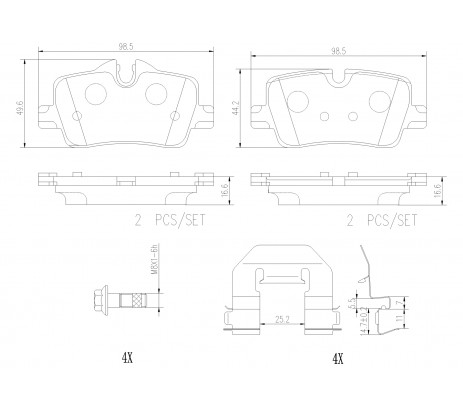 Pastillas de Freno Brembo Trasera P06113N