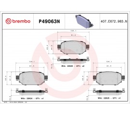 Pastillas de Freno Brembo Trasera P49063N