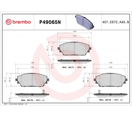 Brembo Pastillas de Freno Delantera P49065N