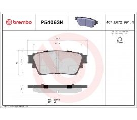 Brembo Pastillas de Freno Trasera P54063N