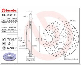 Brembo Disco de freno Trasero 09.A959.21