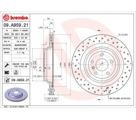 Disco de freno Trasero Brembo 09.A959.21