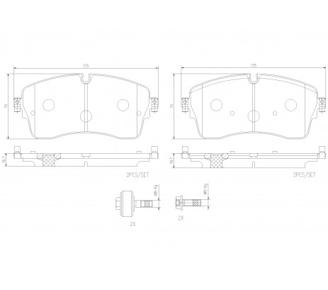 Brembo Pastillas de Freno Delantera P44028N
