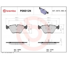 Brembo Pastillas de Freno Delantera P06012N