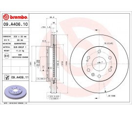 Discos de freno delanteros Brembo 09.A406.11