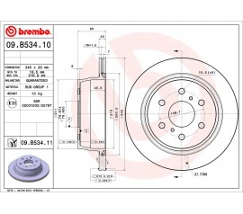 Discos de freno traseros Brembo 09.B534.11
