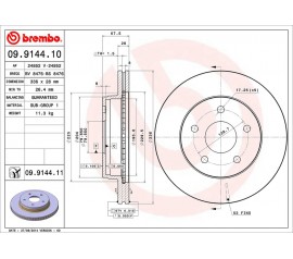Discos de freno delanteros Brembo 09.9144.11