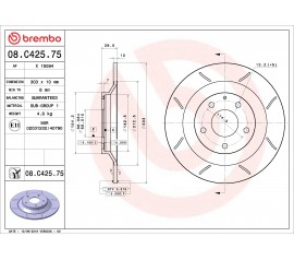 Disco de freno trasero Brembo 08.C425.75