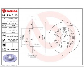 Discos de freno traseros Brembo 08.B347.41
