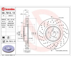 Disco de freno delantero Brembo 09.7812.1X
