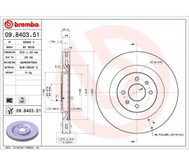 Disco de freno delantero Brembo 09.8403.51